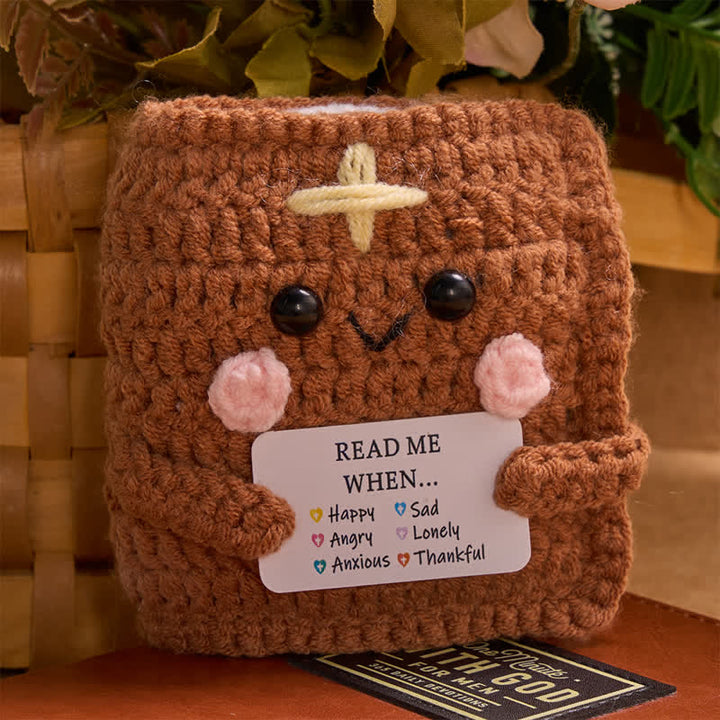 Christianartworkshop Dainty Hand‑Stitched Cross Yarn Plush Book: Carrier of Soft Heavenly Providence - image 3