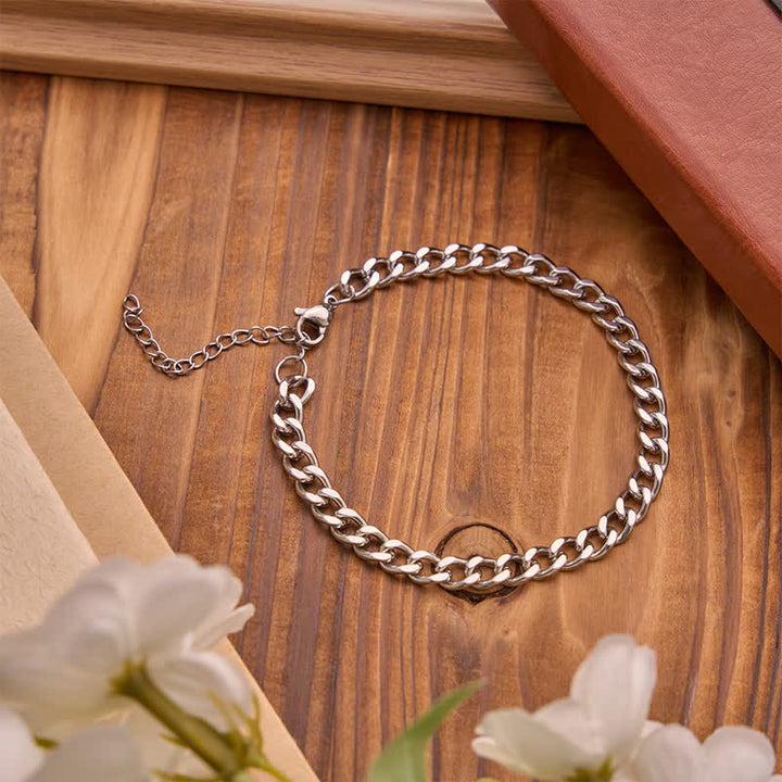 Christianartworkshop Sleek Flat Cross Twin Chain Bracelet Set: Symbol of Quiet Daily Divine Guidance - image 5
