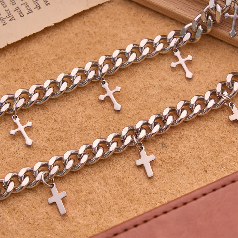 FREE Today: Smooth Chunky Cuban Multi‑Cross Bracelet: Sign of Timeless Heavenly Benevolence - image 2