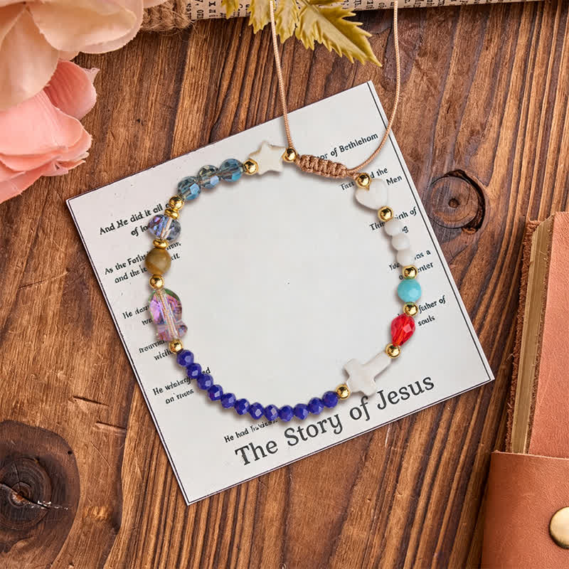 Christianartworkshop Scripture Narrative Beaded Cross Bracelet: Carrier of Soft Heavenly Providence - Cross(With Card) - image 0