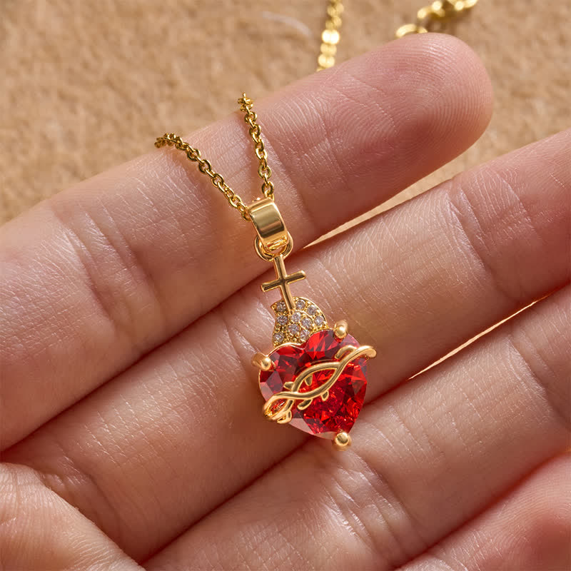 FREE Today: Thorn & Cross Sacred Heart Gold-Tone Necklace: Symbol of Quiet Divine Tenderness - image 3