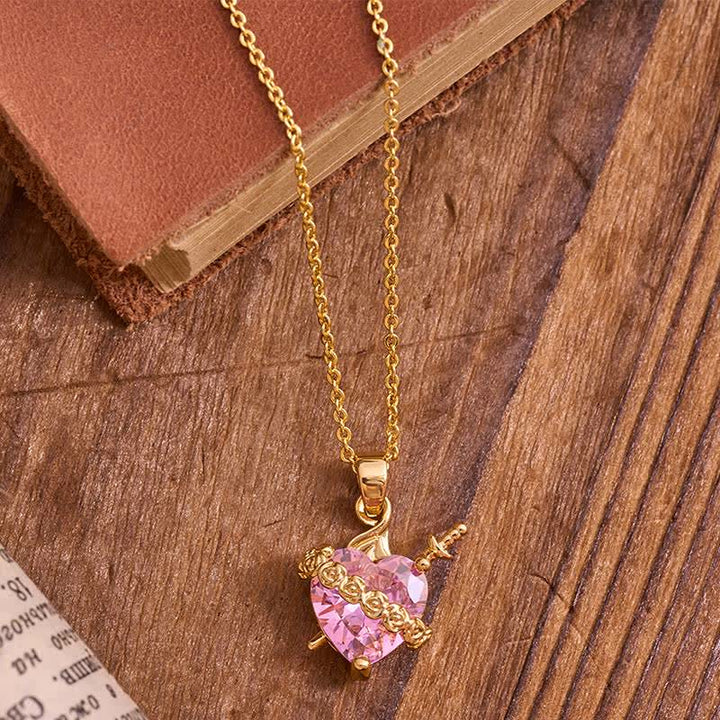 Christianartworkshop Thorn & Cross Sacred Heart Gold-Tone Necklace: Symbol of Quiet Divine Tenderness - image 5
