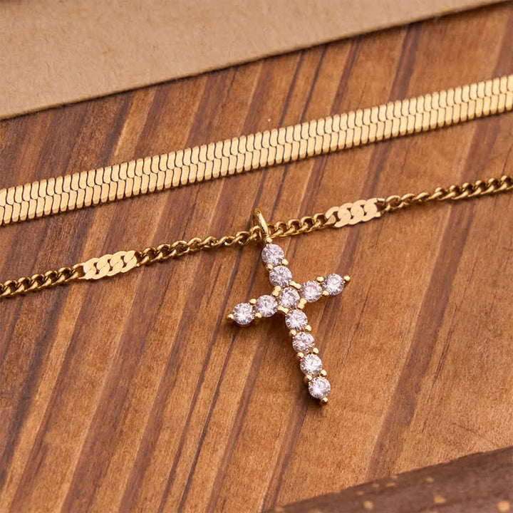 FREE Today: Sleek Stackable Cross Double Chain Bracelet: Symbol of Quiet Divine Comfort - image 4
