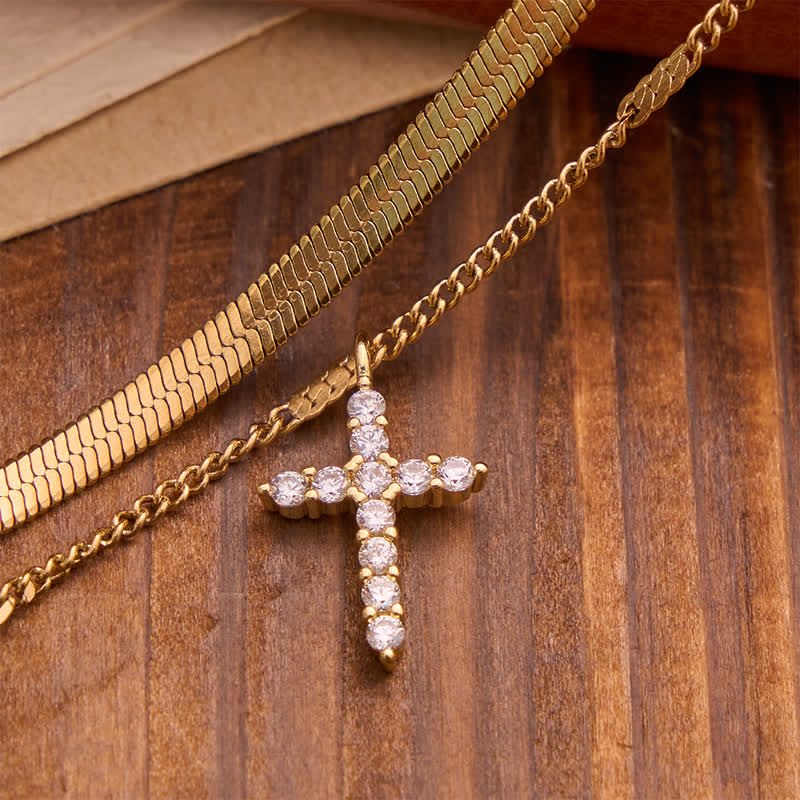 FREE Today: Sleek Stackable Cross Double Chain Bracelet: Symbol of Quiet Divine Comfort - image 5