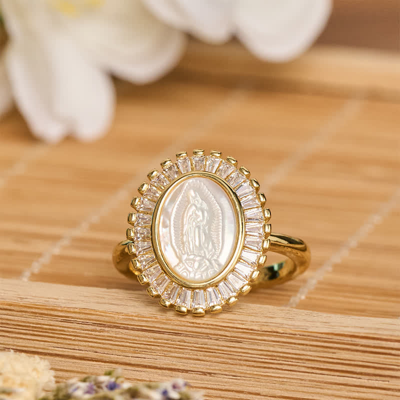FREE Today: Adjustable Radiant Halo Our Lady Portrait Ring: Symbol of Quiet Divine Comfort - image 4