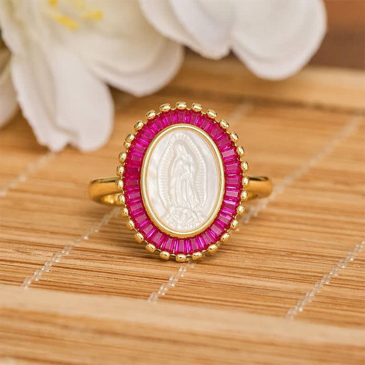 FREE Today: Adjustable Radiant Halo Our Lady Portrait Ring: Symbol of Quiet Divine Comfort - Rose(Suitable for US Sizes 6-9) - image 5