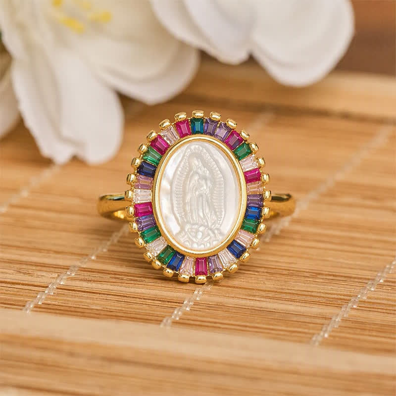 FREE Today: Adjustable Radiant Halo Our Lady Portrait Ring: Symbol of Quiet Divine Comfort - Multicolor(Suitable for US Sizes 6-9) - image 9