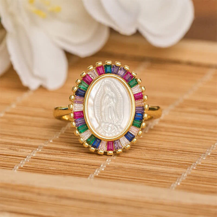 FREE Today: Adjustable Radiant Halo Our Lady Portrait Ring: Symbol of Quiet Divine Comfort - Multicolor(Suitable for US Sizes 6-9) - image 9
