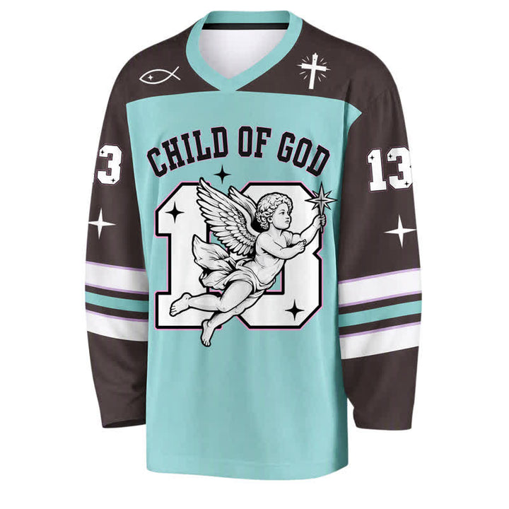 Christianartworkshop Child Of God Angel 13 Long Sleeve Hockey Jersey - image 1