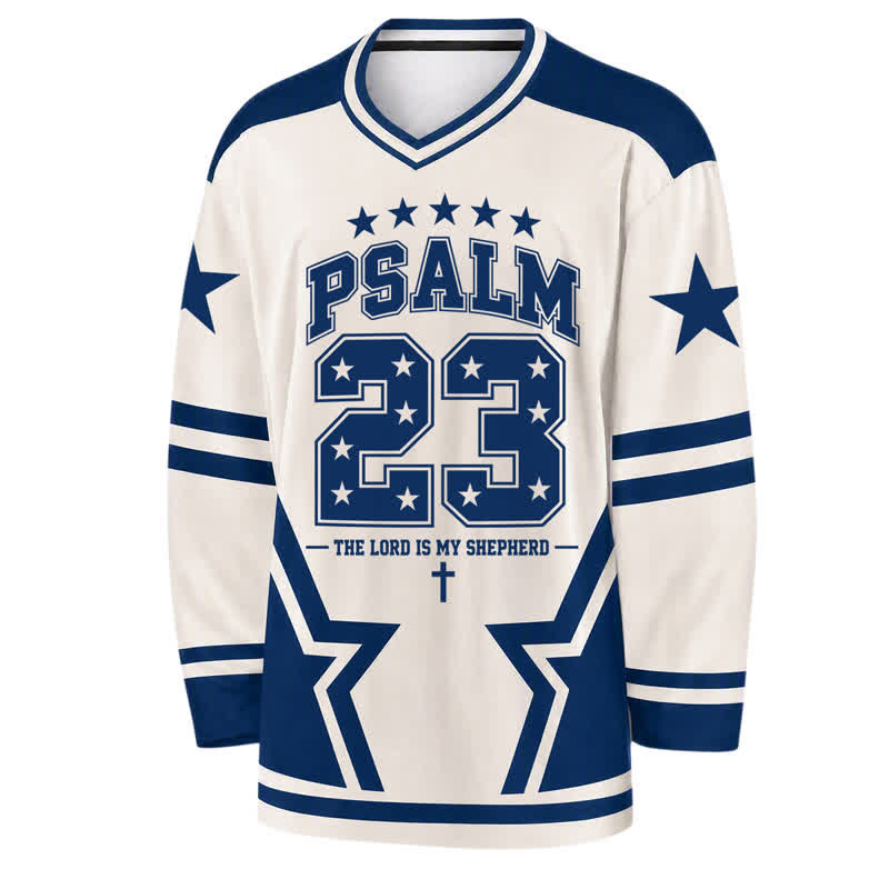 Christianartworkshop Psalm 23 Star Number Long Sleeve Hockey Jersey - image 1