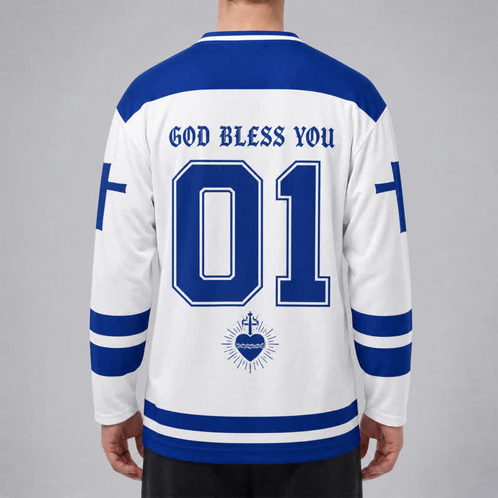 Christianartworkshop All Things Are Possible Jesus Icon Hockey Jersey - image 11