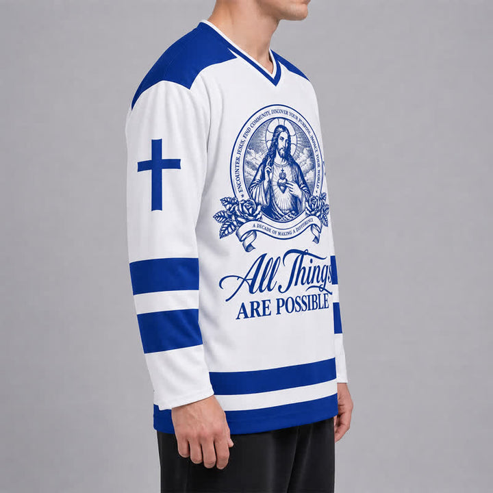 Christianartworkshop All Things Are Possible Jesus Icon Hockey Jersey - image 12