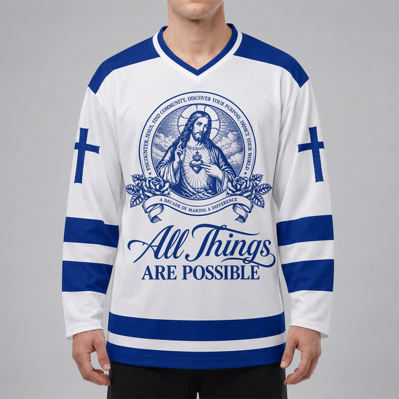 Christianartworkshop All Things Are Possible Jesus Icon Hockey Jersey - image 10