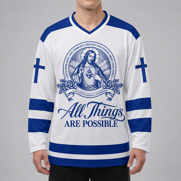 Christianartworkshop All Things Are Possible Jesus Icon Hockey Jersey - image 10