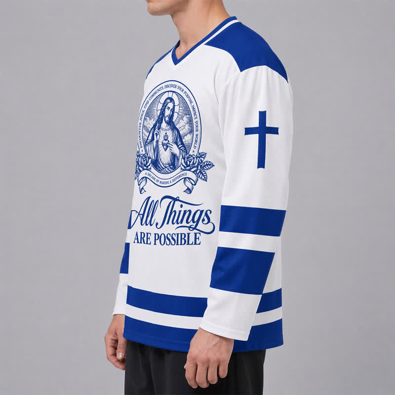 Christianartworkshop All Things Are Possible Jesus Icon Hockey Jersey - image 13