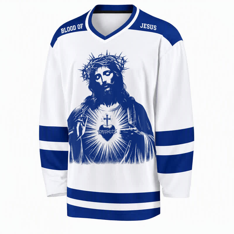 Christianartworkshop Psalm 23 Sacred Heart Child Of God Hockey Jersey - image 1
