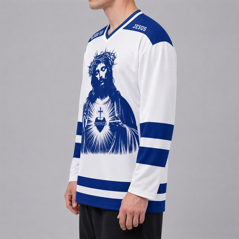 Christianartworkshop Psalm 23 Sacred Heart Child Of God Hockey Jersey - image 6