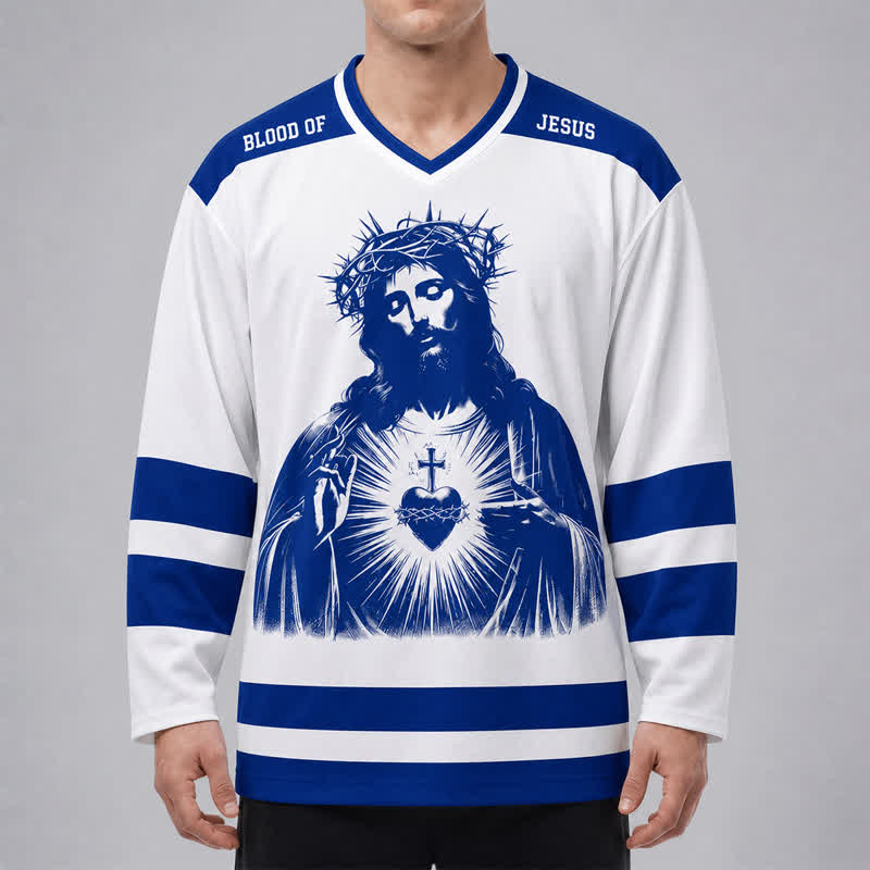 Christianartworkshop Psalm 23 Sacred Heart Child Of God Hockey Jersey - image 3