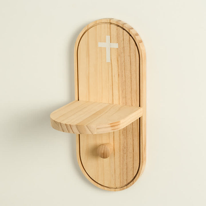 Christianartworkshop Wooden Prayer Altar Shelf With Printed Cross: Carrier of Timeless Sacred Blessing - image 3
