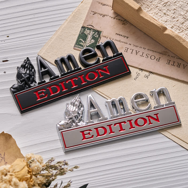 Christianartworkshop 3D Metal Car Sticker With Praying Hands & Cross: Badge of Unwavering Heavenly Care - image 2