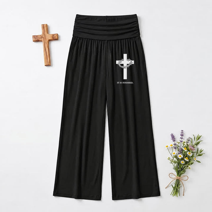 Christianartworkshop It Is Finished Cross Foldover Women’s Wide Leg Pants - US22,UK/AU26,EU54 - image 0