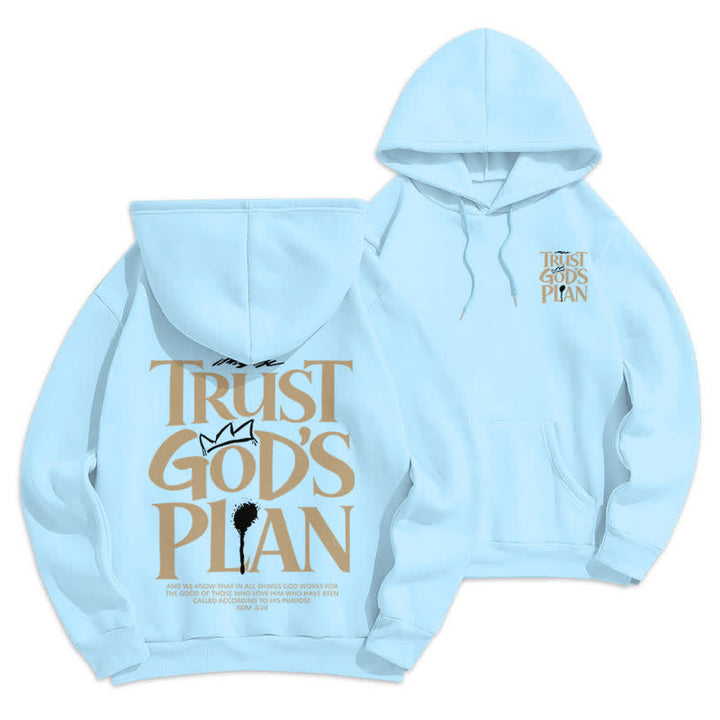 Christianartworkshop Trust God's Plan Brown Streetwear Pullover Hoodie - Blue - 2XL - image 18