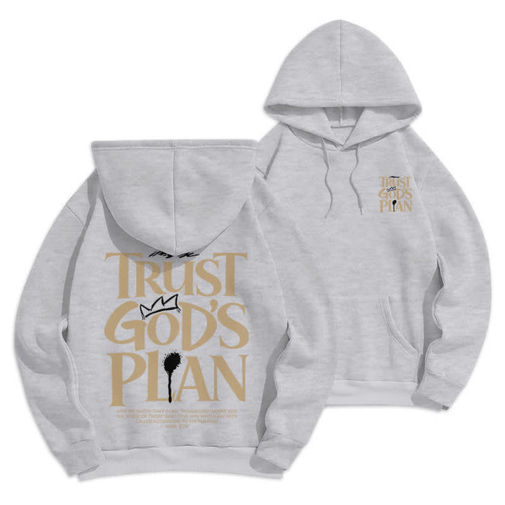 Christianartworkshop Trust God's Plan Brown Streetwear Pullover Hoodie - Grey - 2XL - image 9