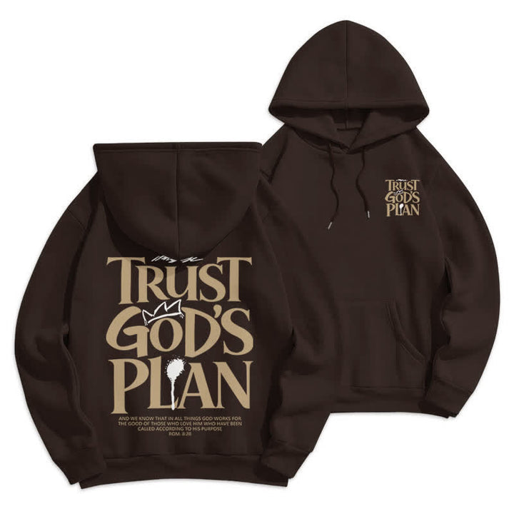 Christianartworkshop Trust God's Plan Brown Streetwear Pullover Hoodie - Brown - 2XL - image 0