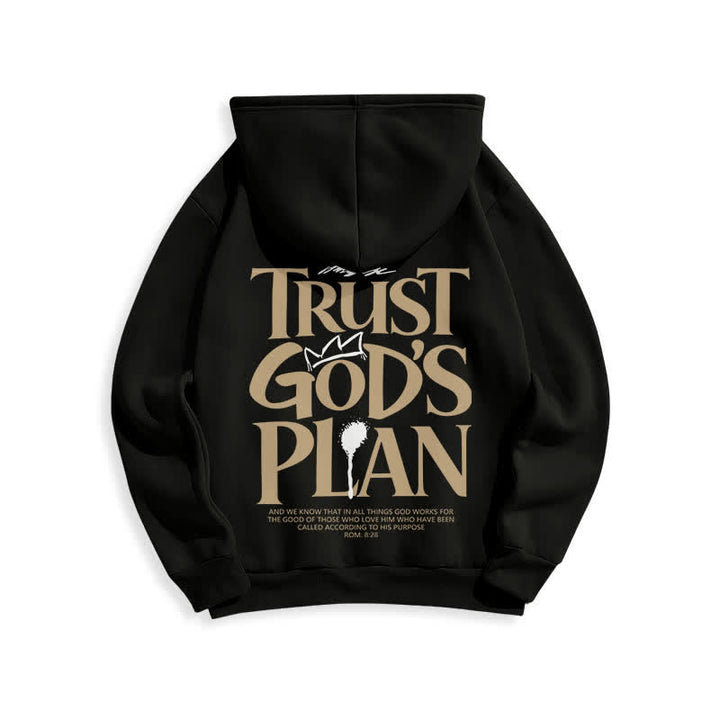 Christianartworkshop Trust God's Plan Brown Streetwear Pullover Hoodie - image 7