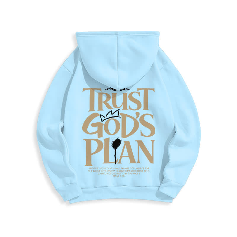Christianartworkshop Trust God's Plan Brown Streetwear Pullover Hoodie - image 19