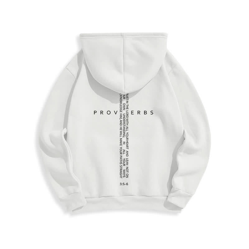 Christianartworkshop Proverbs Cross Graphic Fleece Lined White Hoodie - image 1