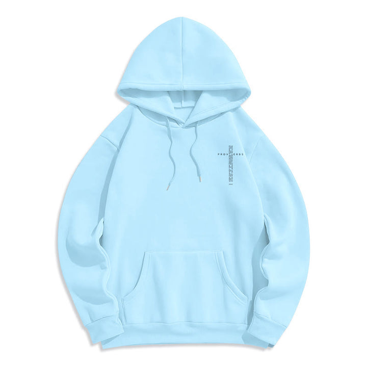 Christianartworkshop Proverbs Cross Graphic Fleece Lined White Hoodie - image 20