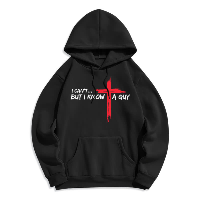Christianartworkshop I Can't But I Know A Guy Cross Hoodie - Black - 2XL - image 4