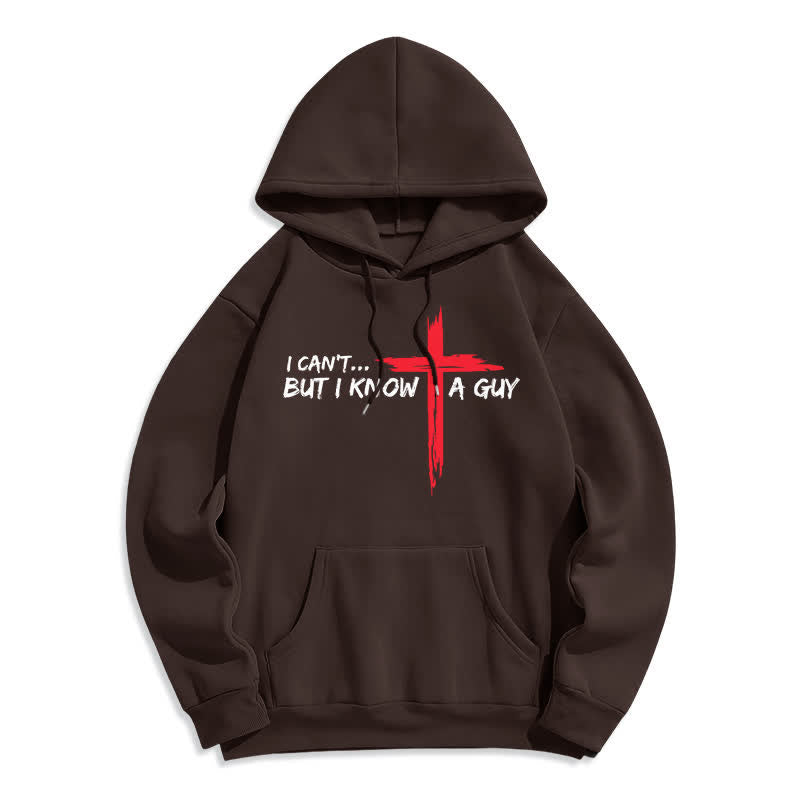 Christianartworkshop I Can't But I Know A Guy Cross Hoodie - Brown - 2XL - image 1