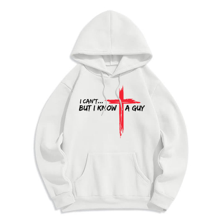 Christianartworkshop I Can't But I Know A Guy Cross Hoodie - White - 2XL - image 5