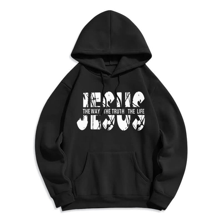 Christianartworkshop Jesus The Way The Truth The Life Fleece Hoodie - Black - 2XL - image 2