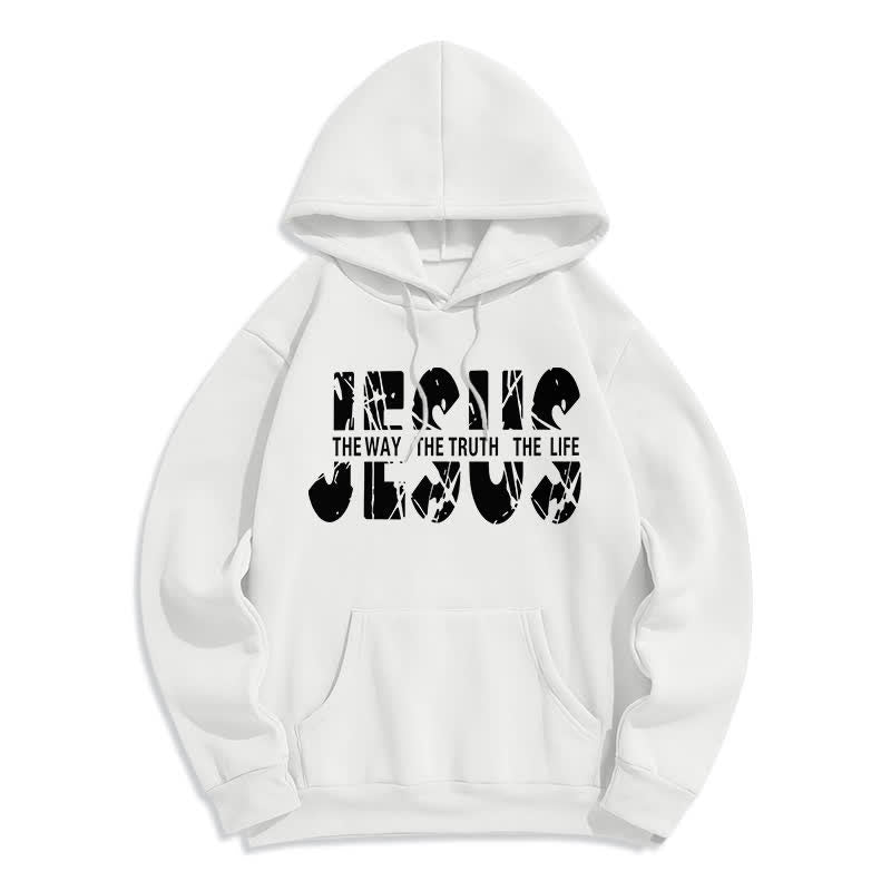 Christianartworkshop Jesus The Way The Truth The Life Fleece Hoodie - White - 2XL - image 1