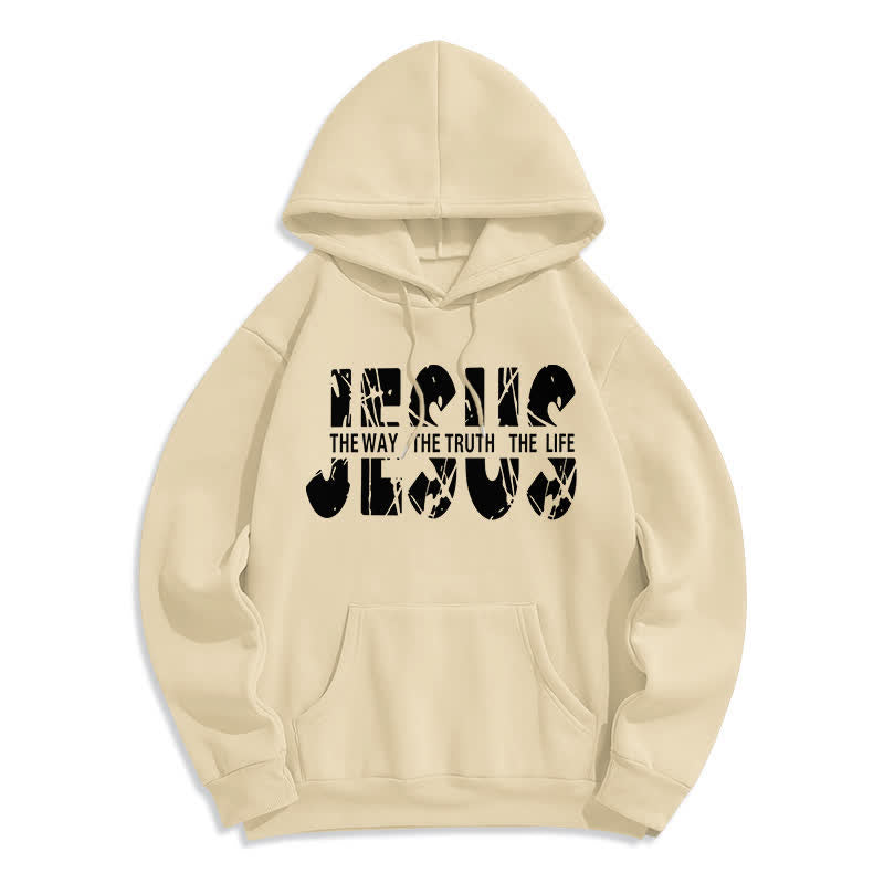 Christianartworkshop Jesus The Way The Truth The Life Fleece Hoodie - Beige - 2XL - image 7