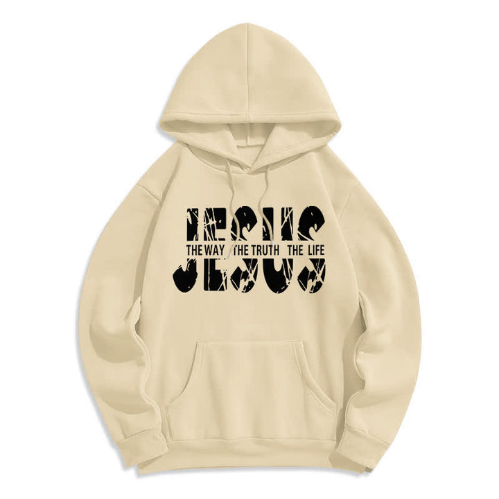 Christianartworkshop Jesus The Way The Truth The Life Fleece Hoodie - Beige - 2XL - image 7