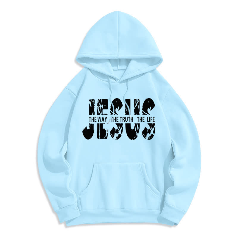 Christianartworkshop Jesus The Way The Truth The Life Fleece Hoodie - Blue - 2XL - image 6