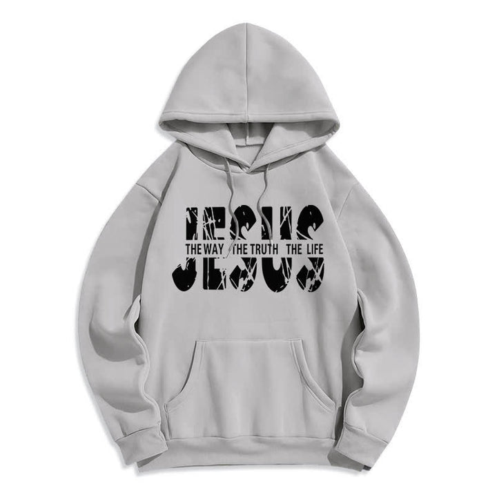 Christianartworkshop Jesus The Way The Truth The Life Fleece Hoodie - Grey - 2XL - image 0