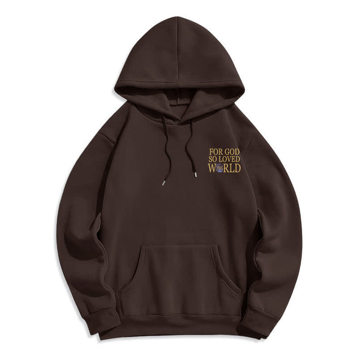 Christianartworkshop For God So Loved The World Earth Graphic Fleece Hoodie - image 2