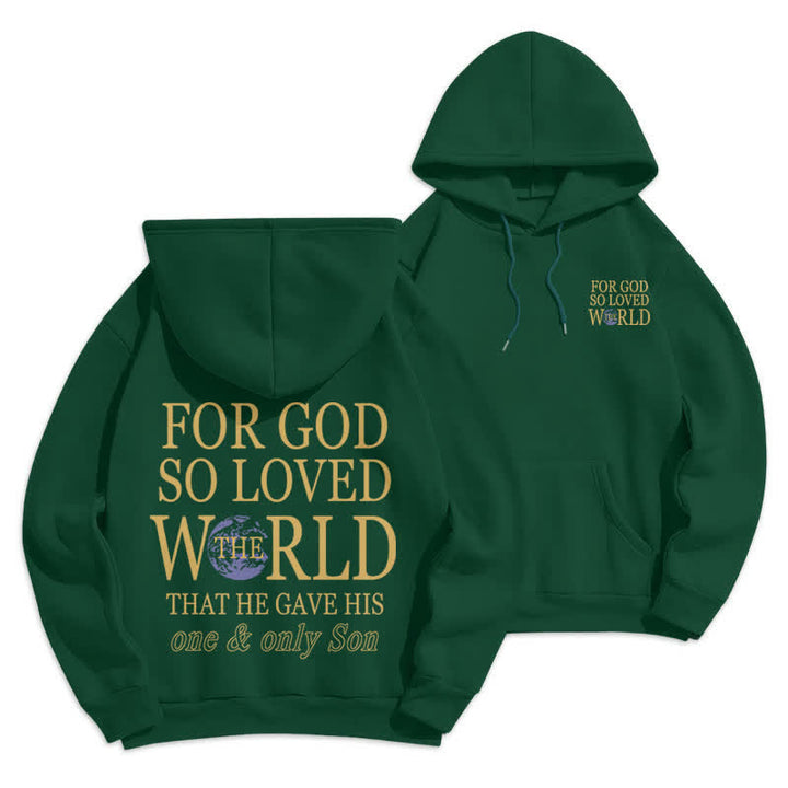 Christianartworkshop For God So Loved The World Earth Graphic Fleece Hoodie - Green - 2XL - image 21