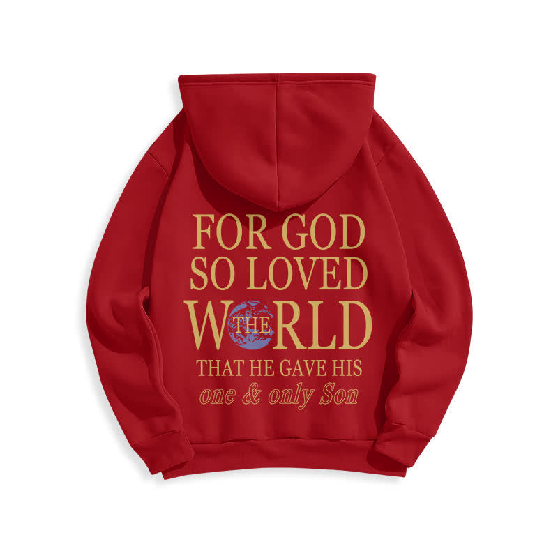 Christianartworkshop For God So Loved The World Earth Graphic Fleece Hoodie - image 10