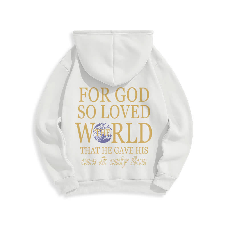 Christianartworkshop For God So Loved The World Earth Graphic Fleece Hoodie - image 7
