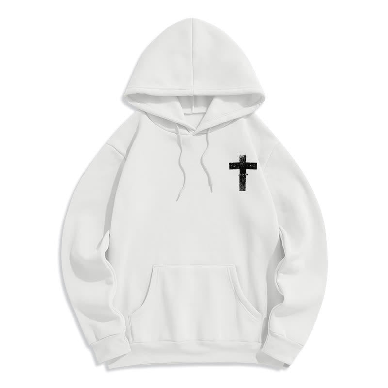 Christianartworkshop Seek Jesus Distressed Back Print Fleece Lined Hoodie - image 5