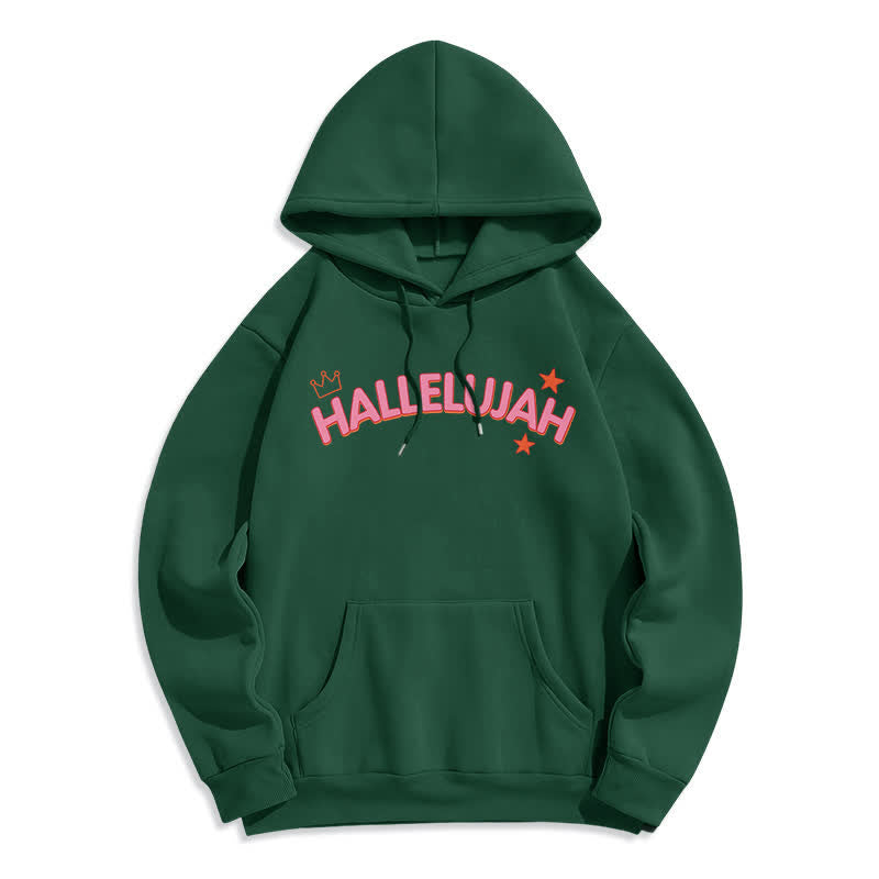 Christianartworkshop Hallelujah Crowned Stars Fleece Pullover Hoodie - image 17