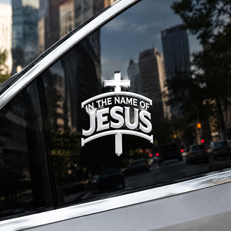 Christianartworkshop Crisp Outline Jesus Cross Window Sticker: Beacon of Timeless Sacred Testimony - image 1