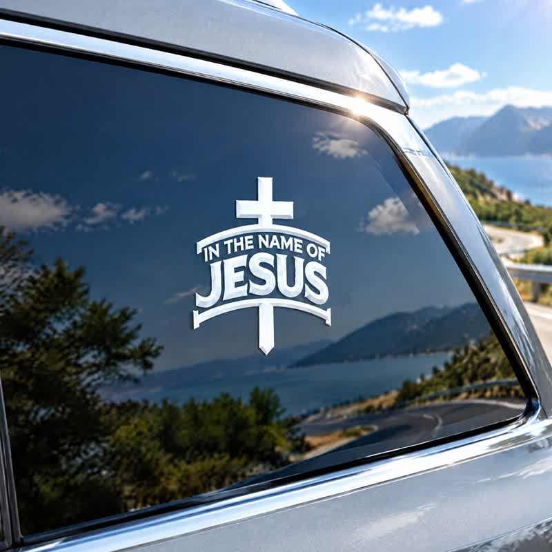 Christianartworkshop Crisp Outline Jesus Cross Window Sticker: Beacon of Timeless Sacred Testimony - image 3