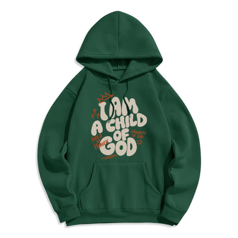 Christianartworkshop Child Of God Graffiti Oversized Fleece Lined Pullover Hoodie - Green - 2XL - image 0